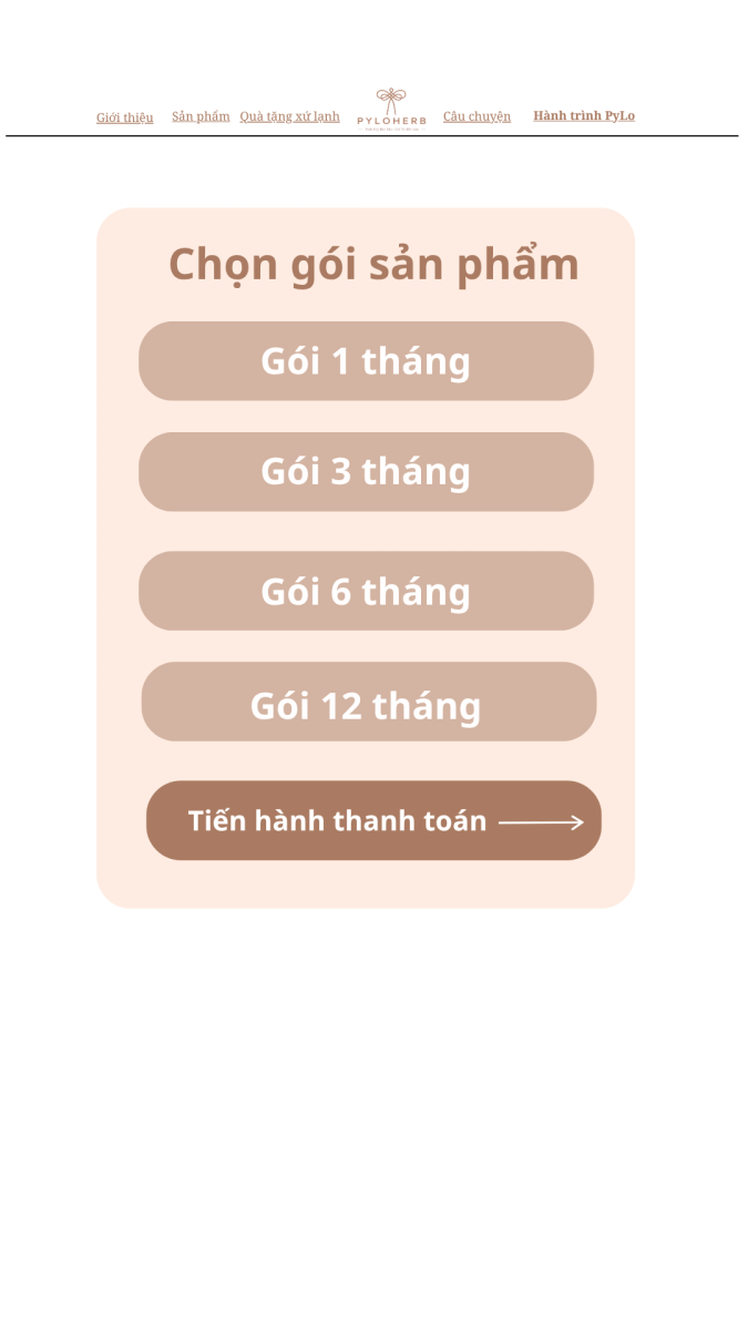Bước 2: Chọn gói theo tháng
