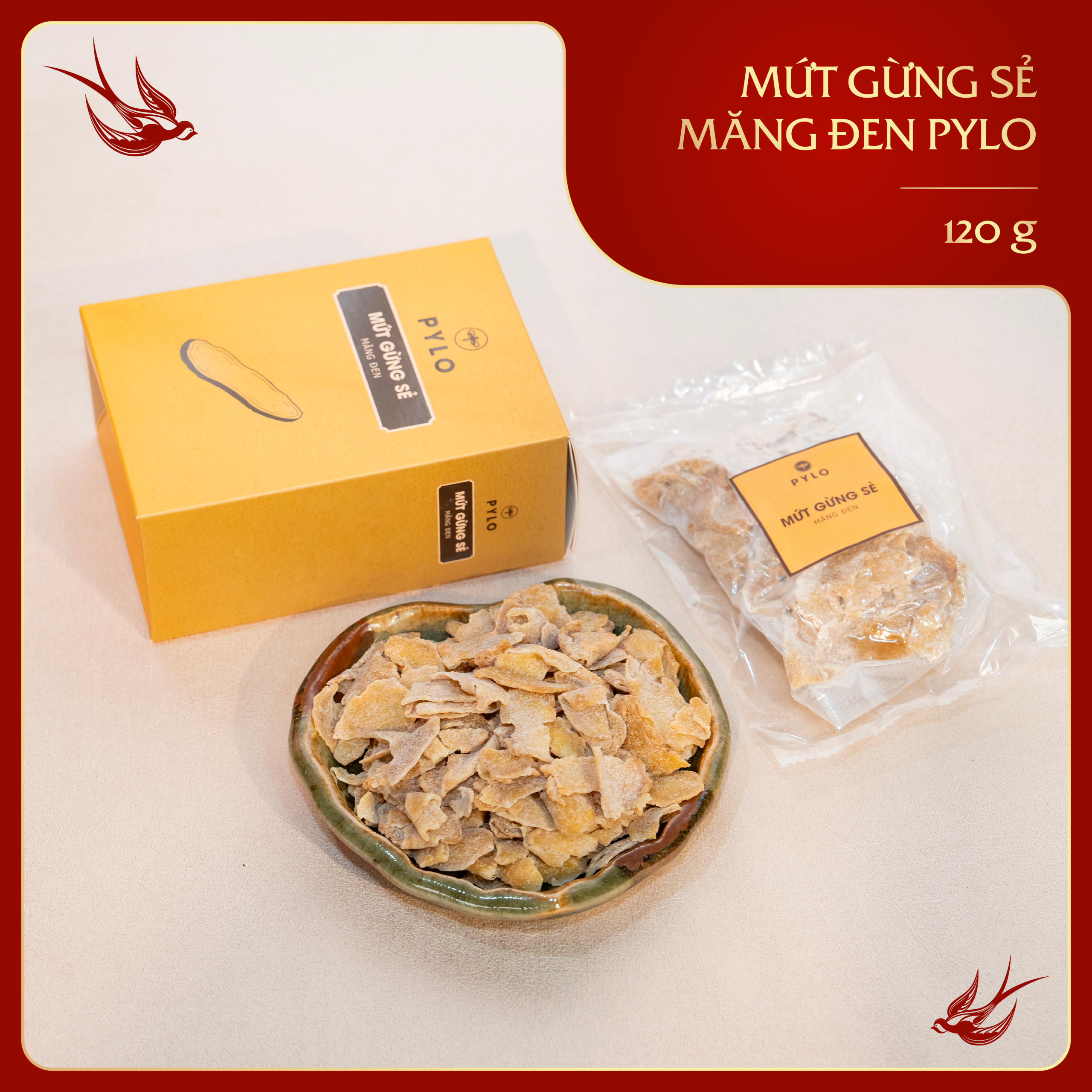 Mứt Gừng Sẻ Măng Đen PyLo