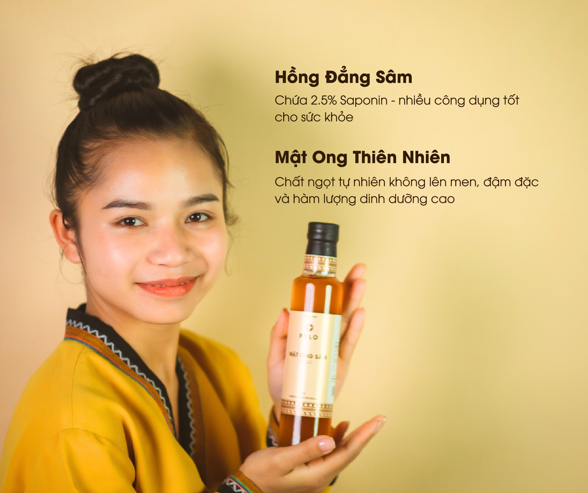 Sản phẩm chứa hai thành phần chính là Hồng Đẳng Sâm và Mật Ong Thiên Nhiên
